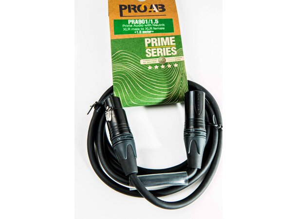 Procab PRA901, mikrofonkabel, 0,5m XLR Han - XLR Hun Myk, høykvalitetskabel